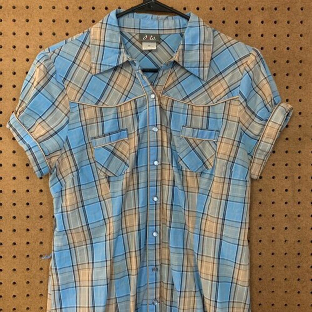 Vintage Dress 90s Y2k Plaid Preppy Academia Schoolgirl Pastel Blue‎ Dots Medium